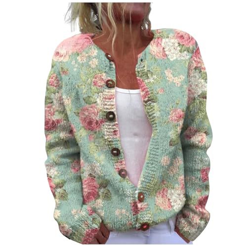 Women's Christmas Reindeer Snowman Print Faux Sweater Cardigan