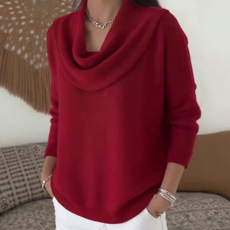 Women's Solid Color Long Sleeve Knit Sweater