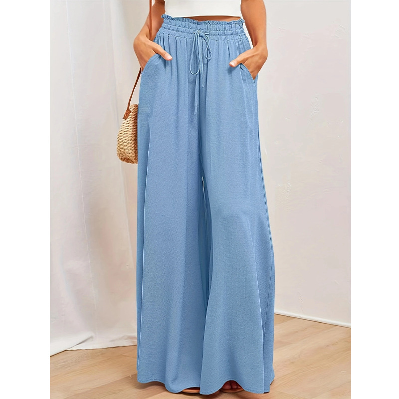 Women's Casual Wide-Leg Loose High-Waist Long Pants