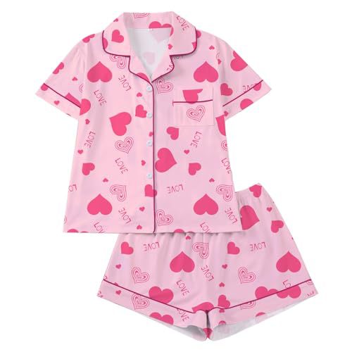 Women's Cuban Collar Short Sleeve Shirt Set with Ribbon Bow