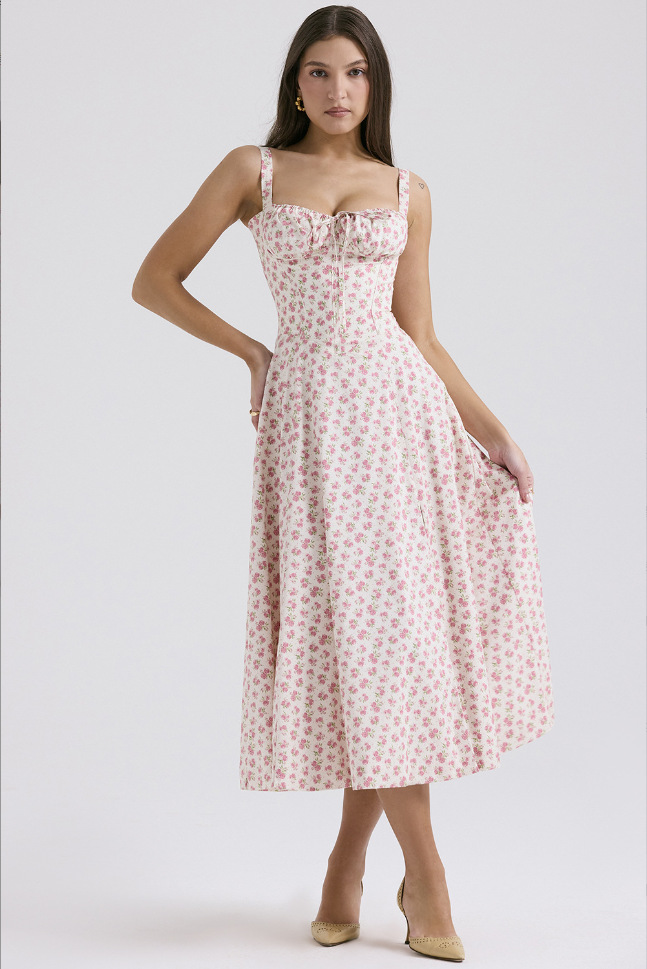 Women's Sleeveless A-Line Midi Dress Solid Color Commuter Style