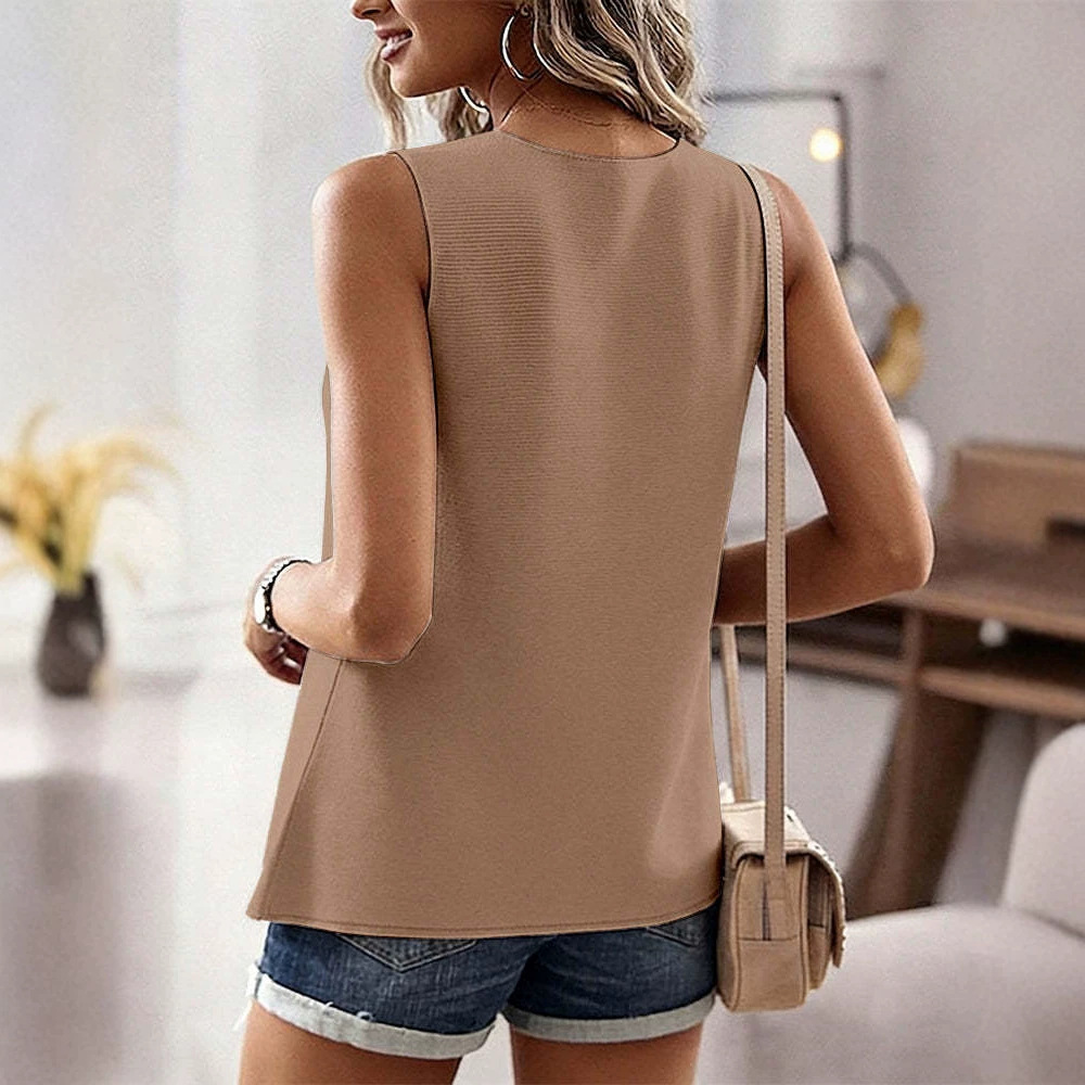 Starfish Shell Gold Button Sleeveless Knit Vest