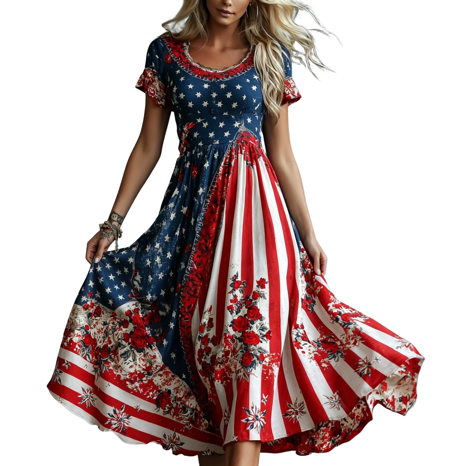 Women's Floral Print Ruched Bodycon Midi Dress Sleeveless Deep V-Neck