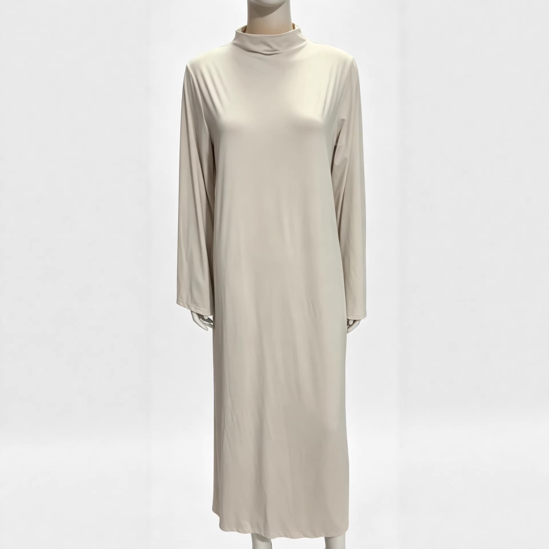 Women's Plus Size Long Sleeve Round Neck Loose Maxi Dress