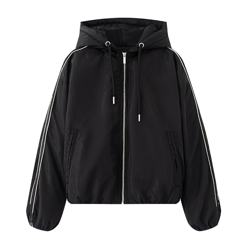 Women's Bomber Jacket Casual Long Sleeve Round Neck Button Front
