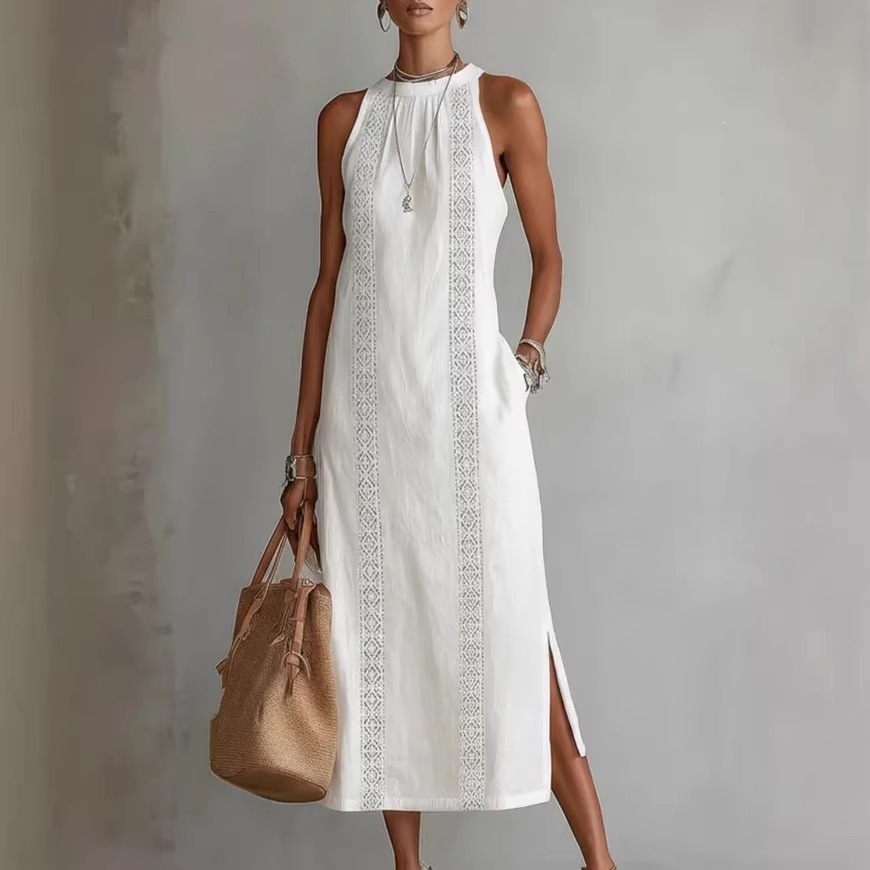 Women's Solid Color Loose Long Shirt Dress Casual