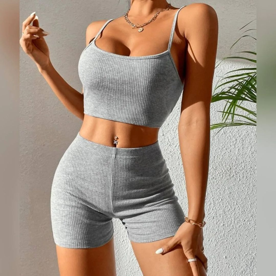 Women's Sleeveless Cami & Shorts Yoga Set