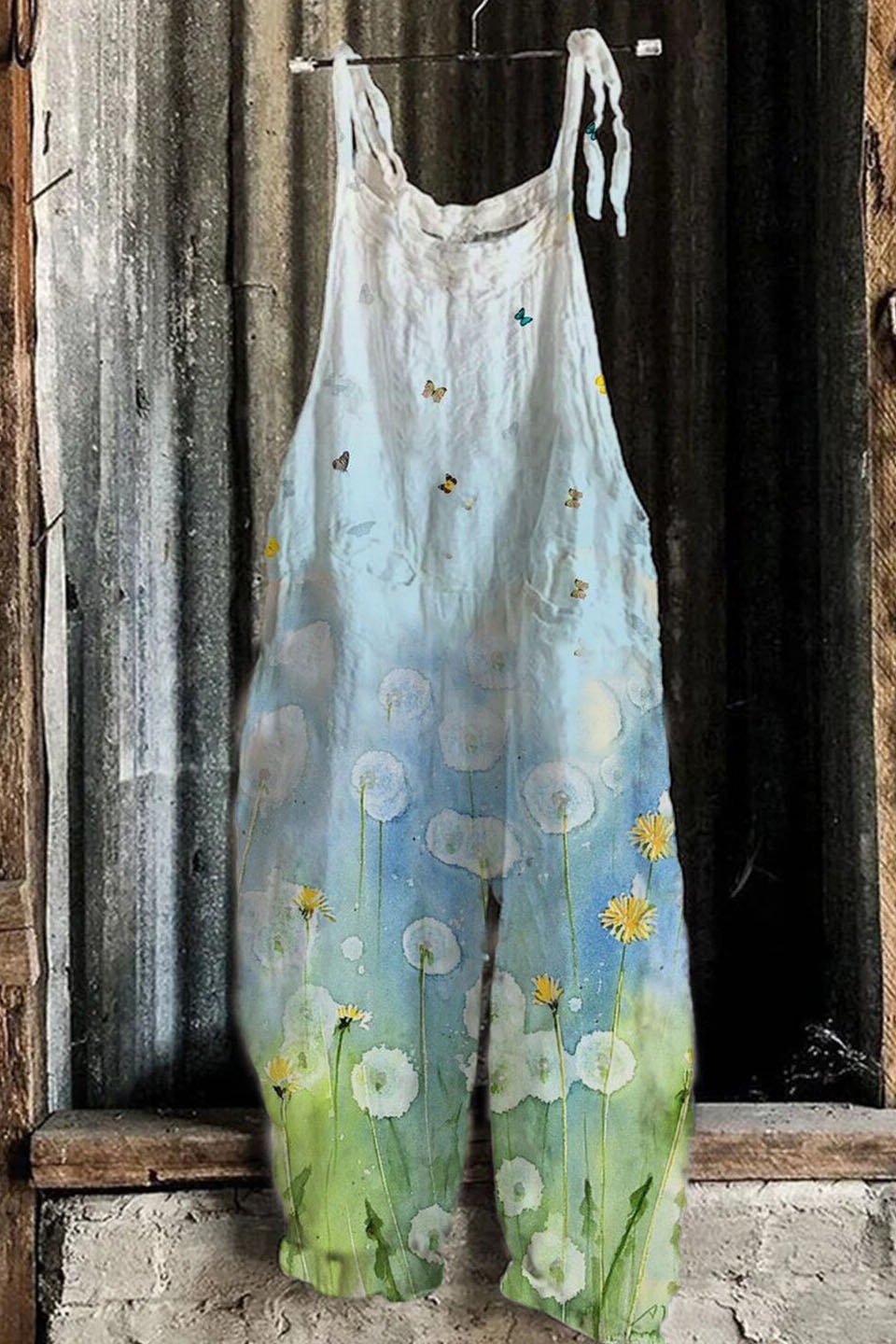Sweet Floral Print Wide-Leg Jumpsuit
