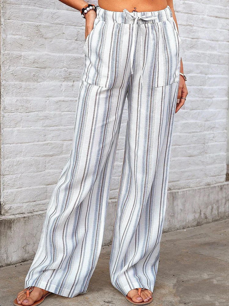 Women's Loose Striped Print Casual Pants