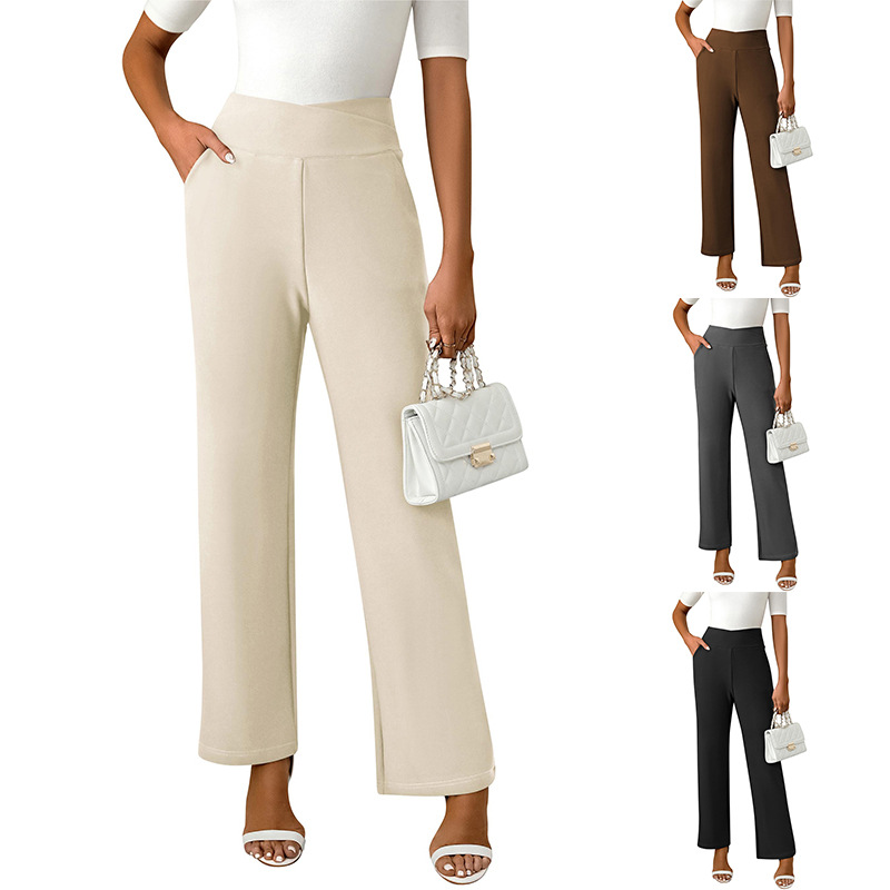 Women's High Waist Straight Leg Stretch Flare Pants