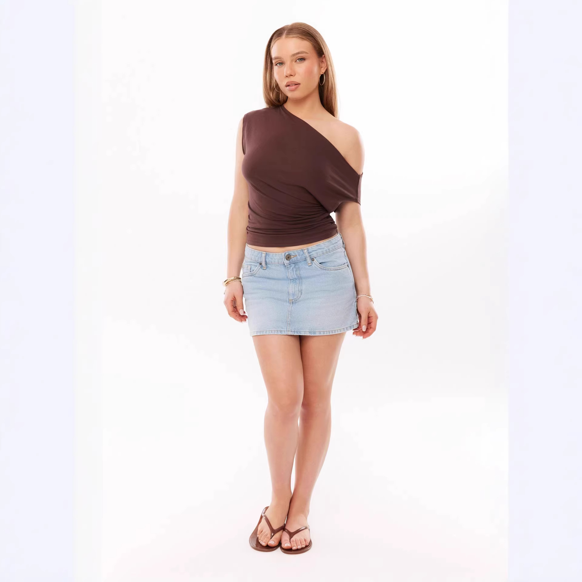 Striped Knit Shrug and Shorts Set Casual Two-Piece