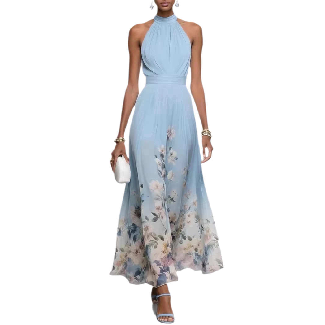 V-Neck Waist-Cinching Ruffle Midi Dress