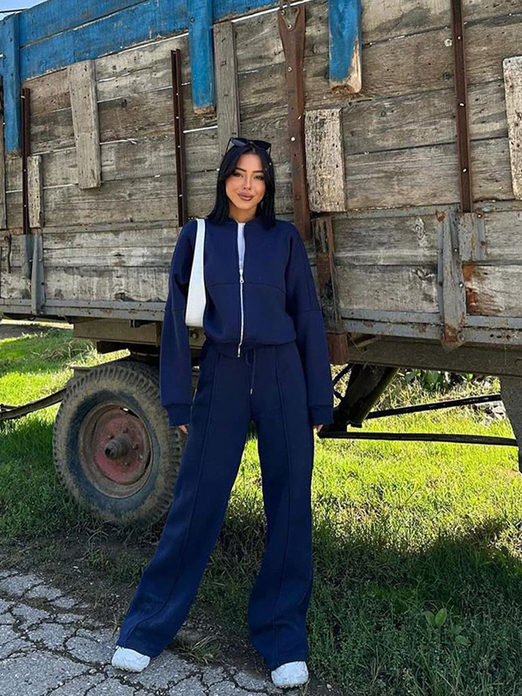 Women's Casual Two-Piece Cardigan and Pants Set Long Sleeve Streetwear