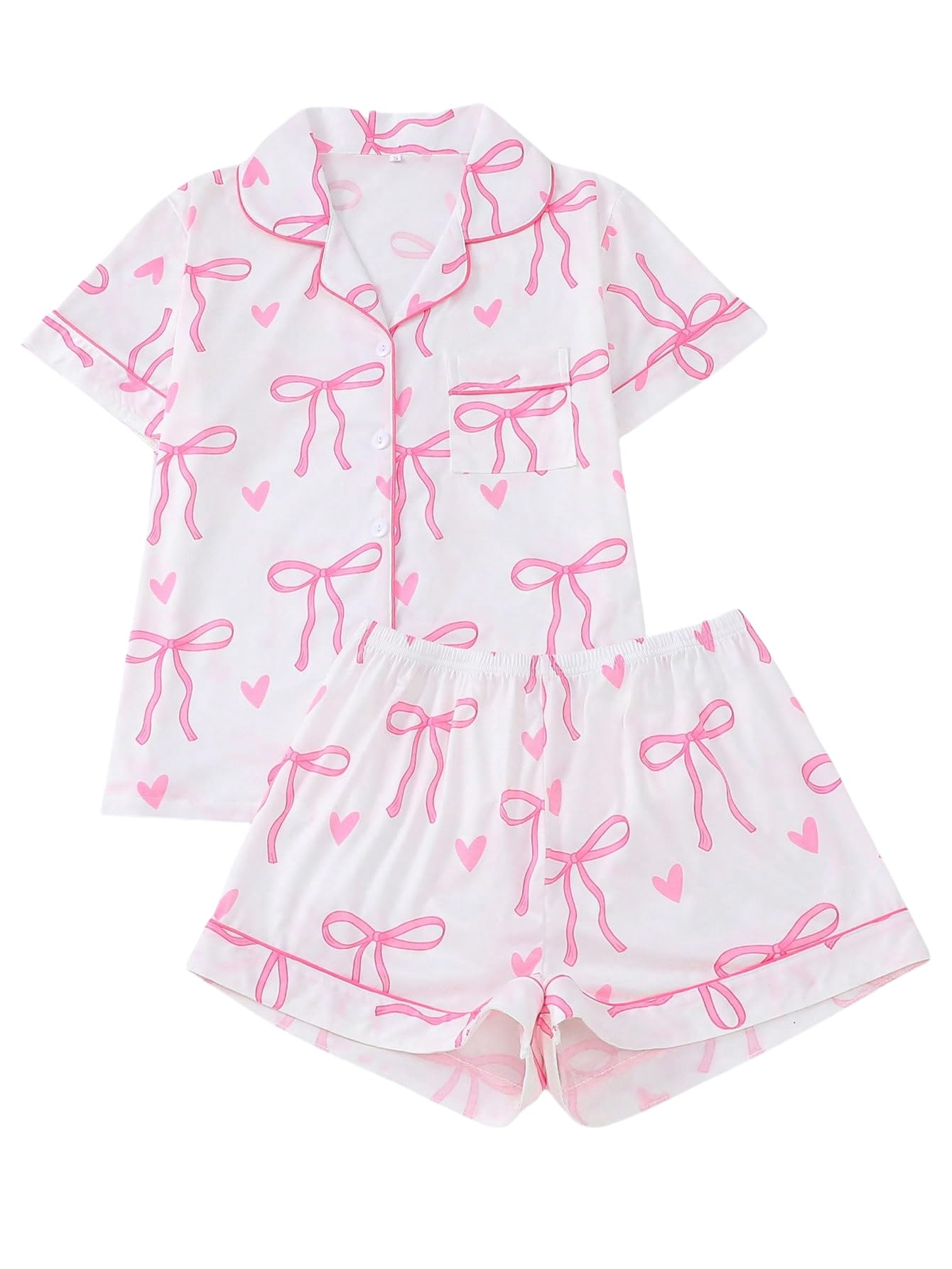 Women's Summer Hawaiian Print Short Sleeve Shirt Set