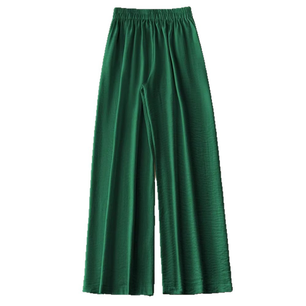 High-Waist Wide-Leg Pants Casual Loose Slimming Cropped Trousers
