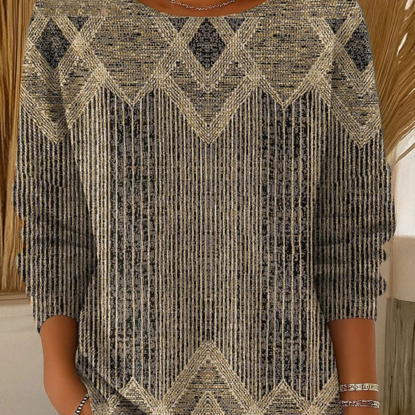 Women's Ancient Tribal Mystic Print Crewneck Sweatshirt