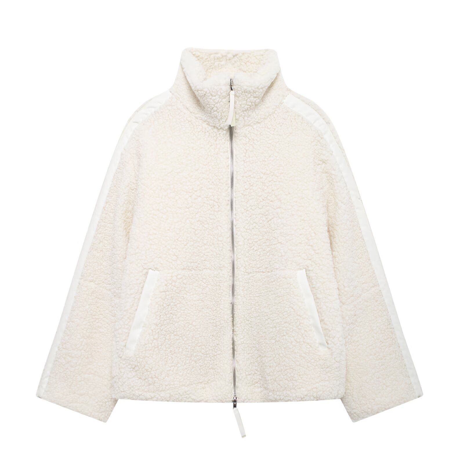 Women's Loose Stand Collar Double-Zip Cardigan