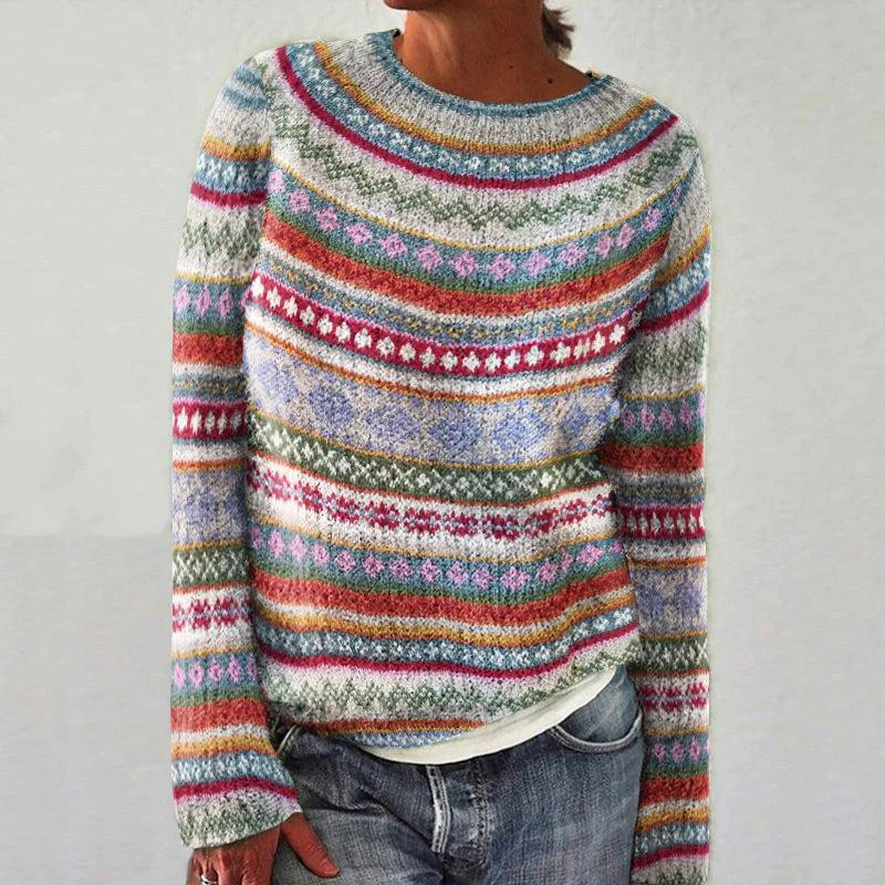 3D Print Women's Crewneck Soft Knit Sweater Casual Pullover