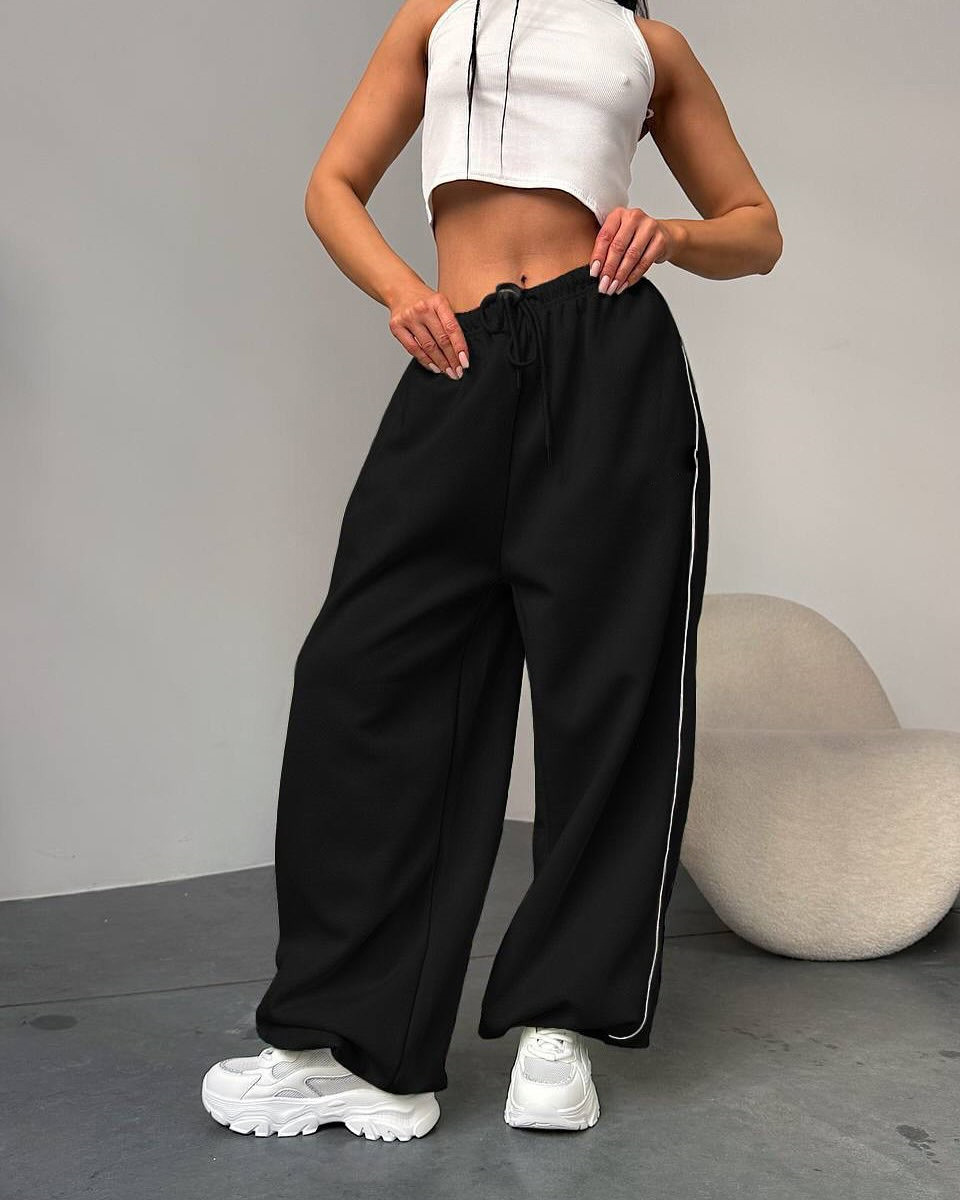 Women's Y2K Drawstring Wide-Leg Pants Streetwear