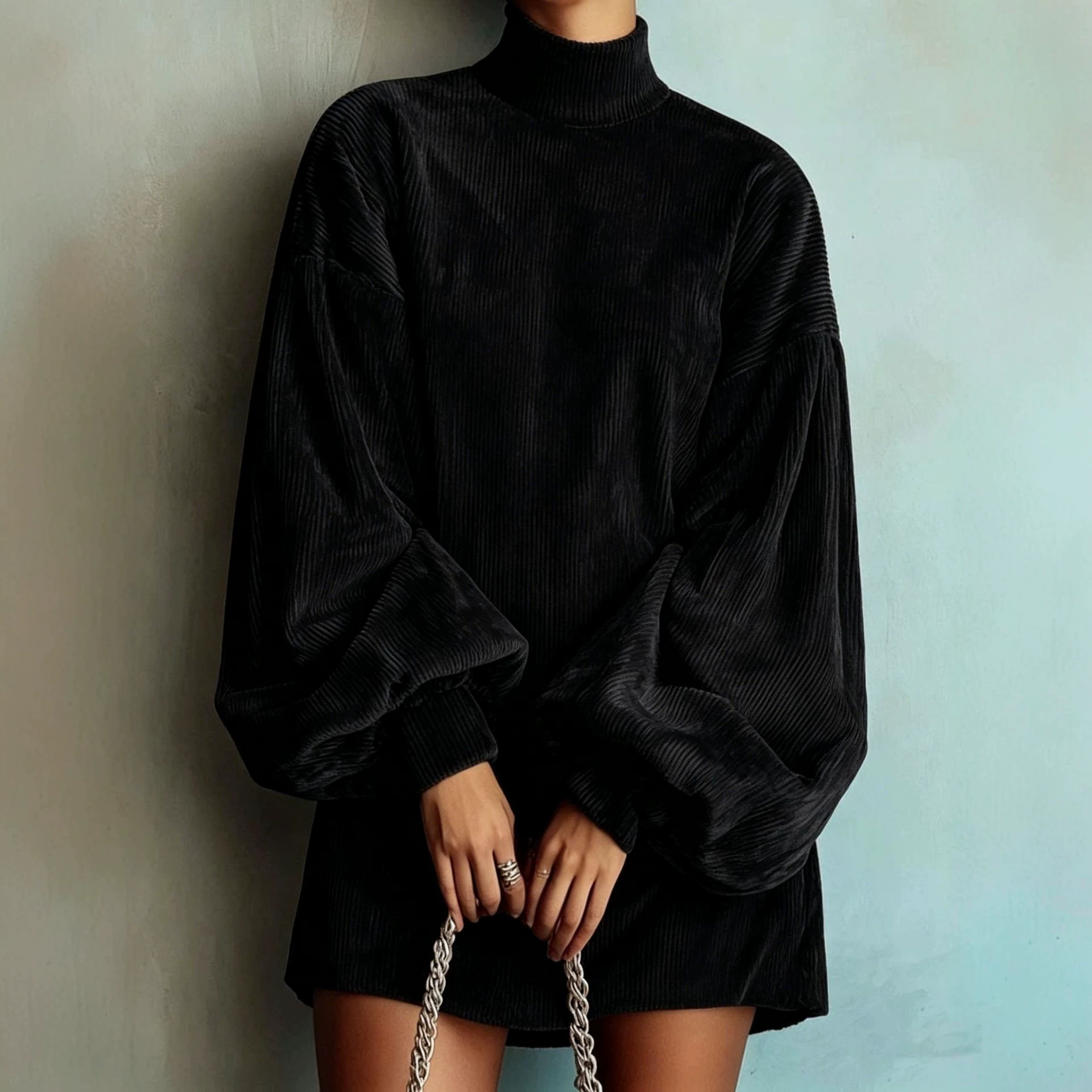 Women's Loose Lantern Sleeve A-Line Dress