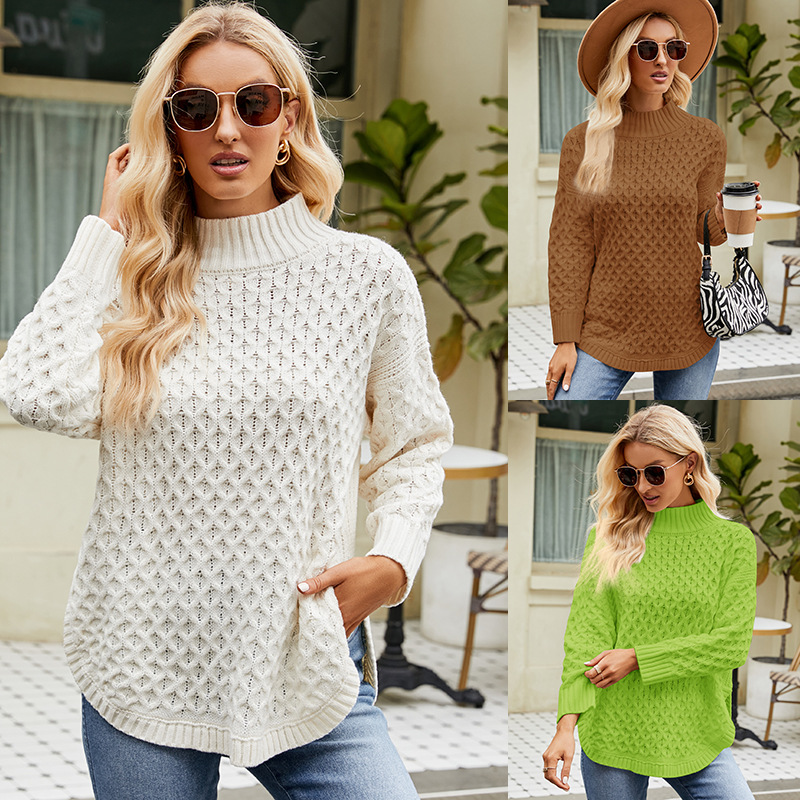 Women's Loose Fit Knit Sweater Casual Pullover
