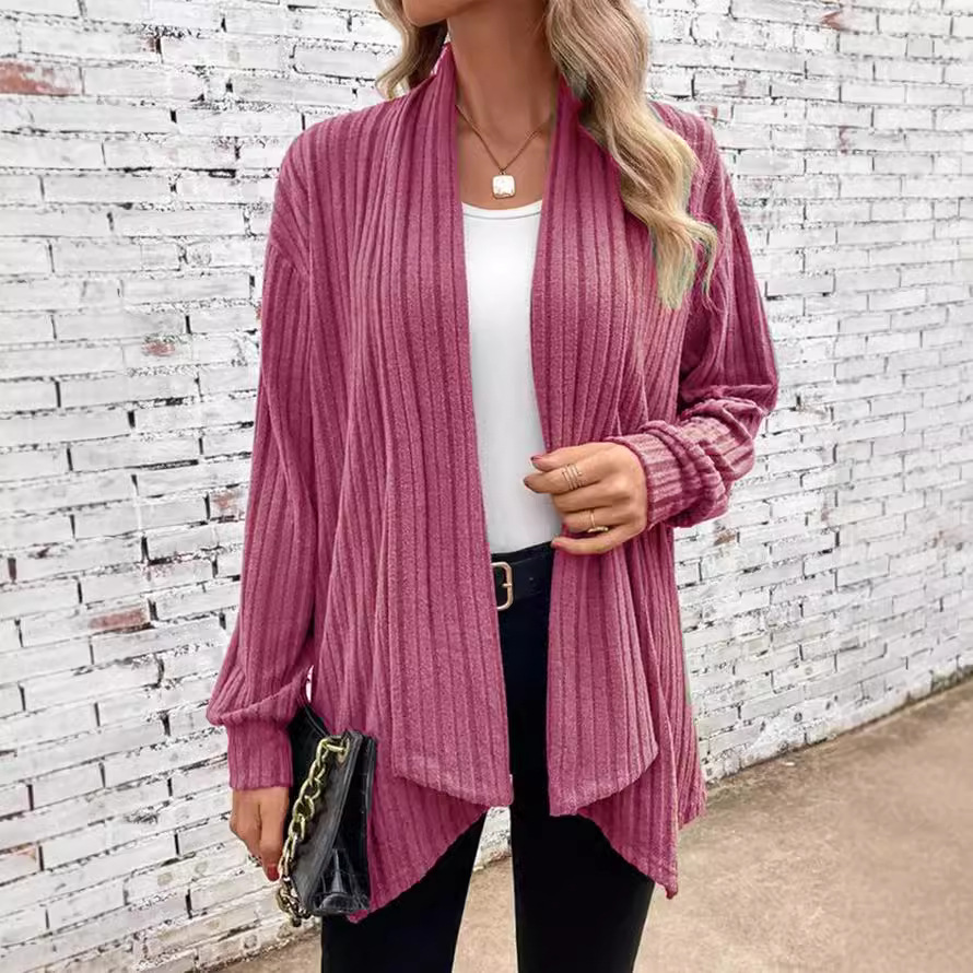Women's Solid Color Loose Cardigan Sweater Coat