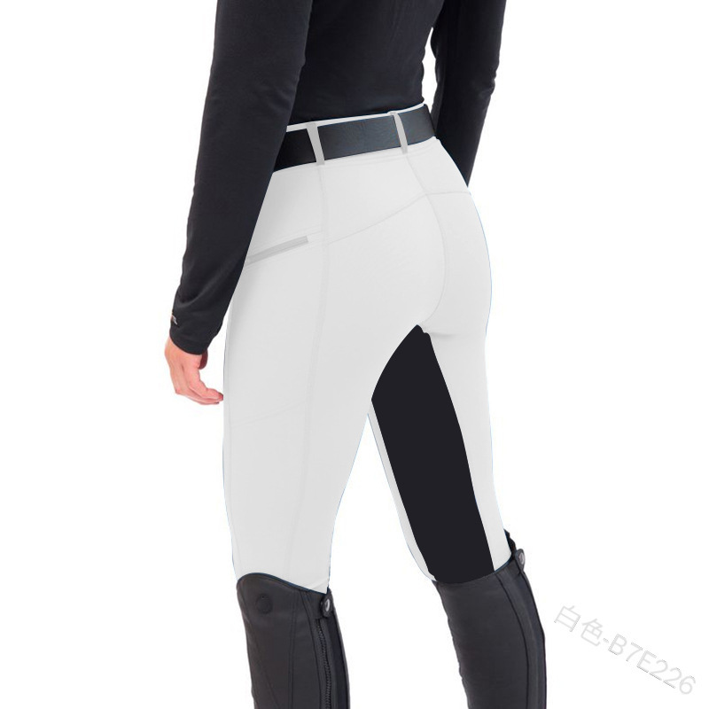 Women's High-Waist Skinny Equestrian Pants with Zipper
