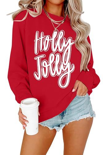 Striped Letter Merry Print Crewneck Sweatshirt