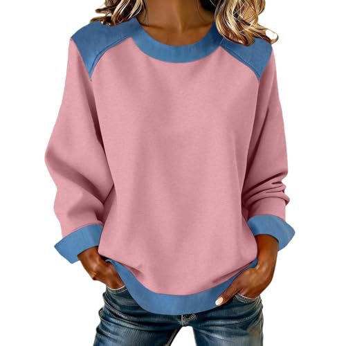 Women's Leopard Print Crewneck Sweatshirt Waffle Knit Long Sleeve