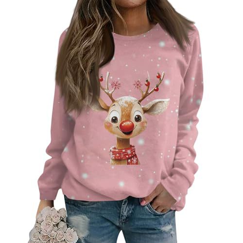 Women's Christmas Snowman Reindeer Print Sweatshirt