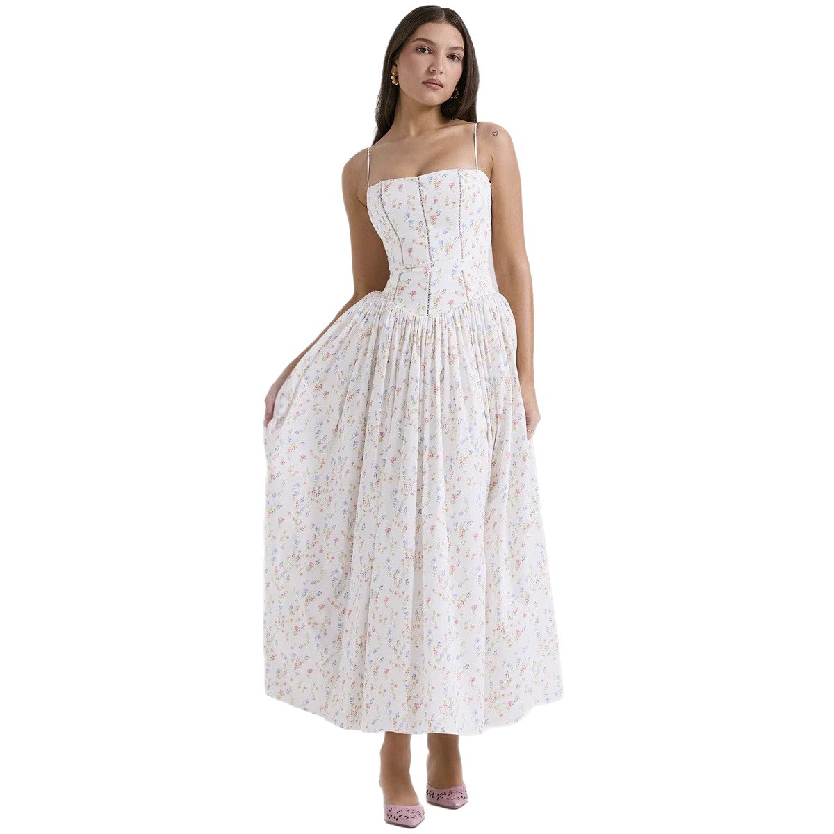 Elegant Slimming Floral Cami Dress