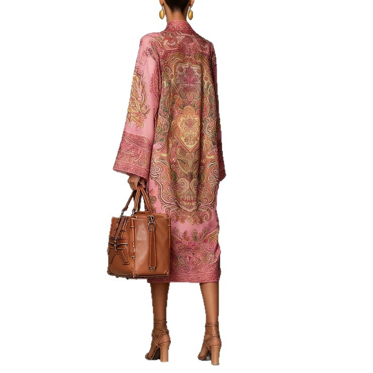 Elegant Paisley Print Loose Midi Dress