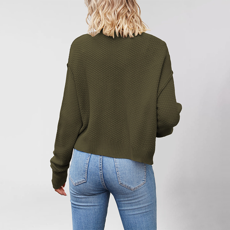 Women's Knit Cardigan Single-Breasted Button-Up Commuter Sweater Coat