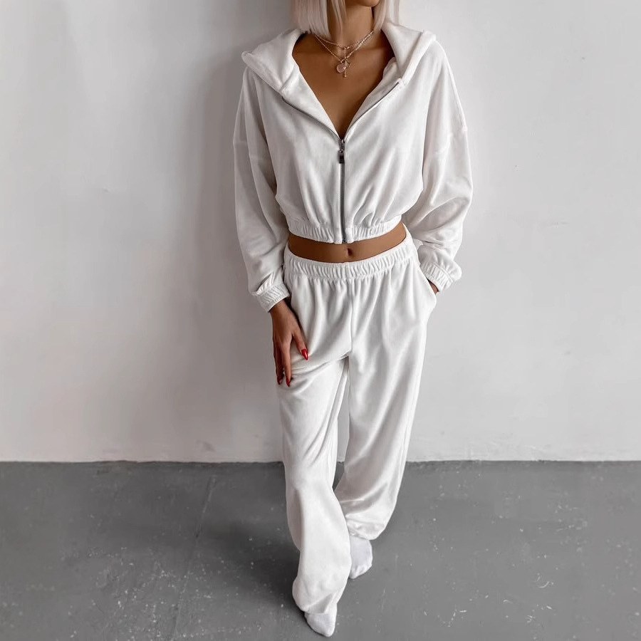 Women's Casual Loose Hooded Two-Piece Sweatsuit Set