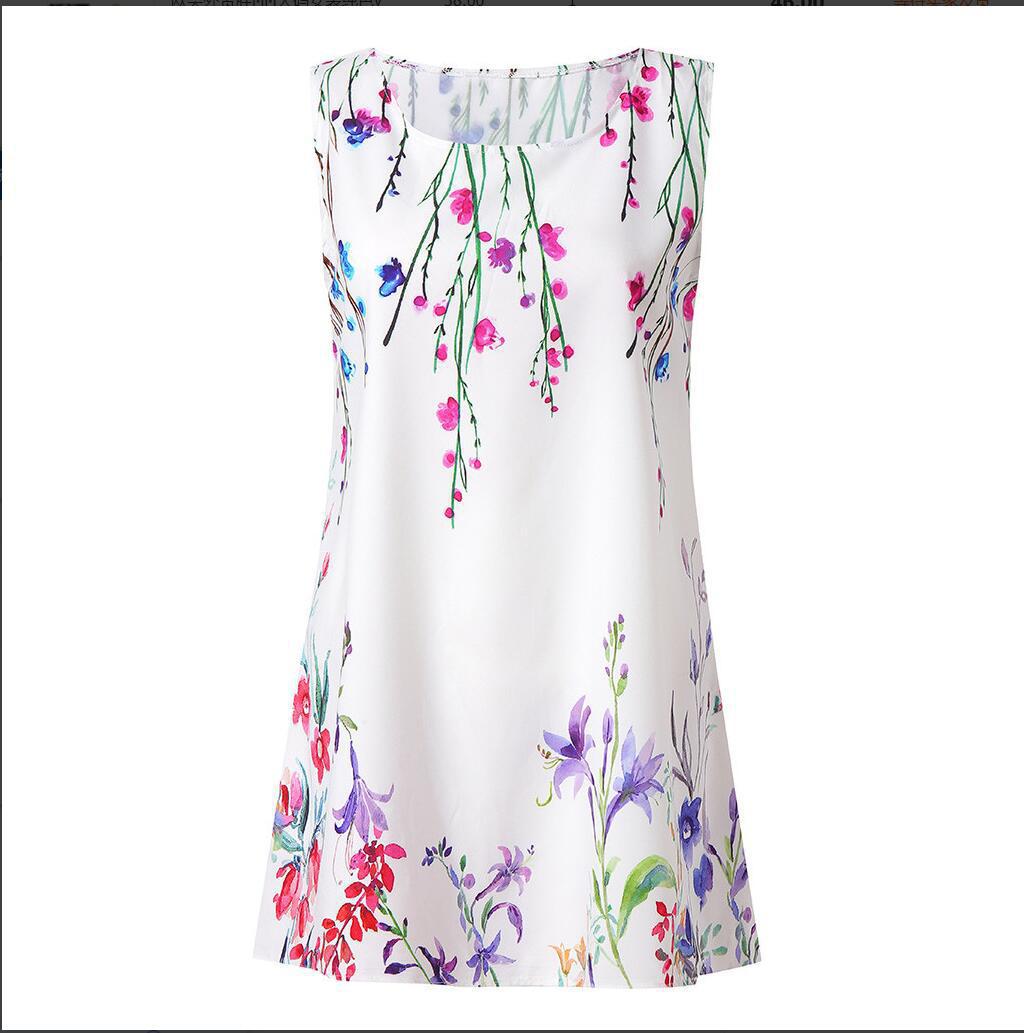 Digital Print Sleeveless A-Line Dress