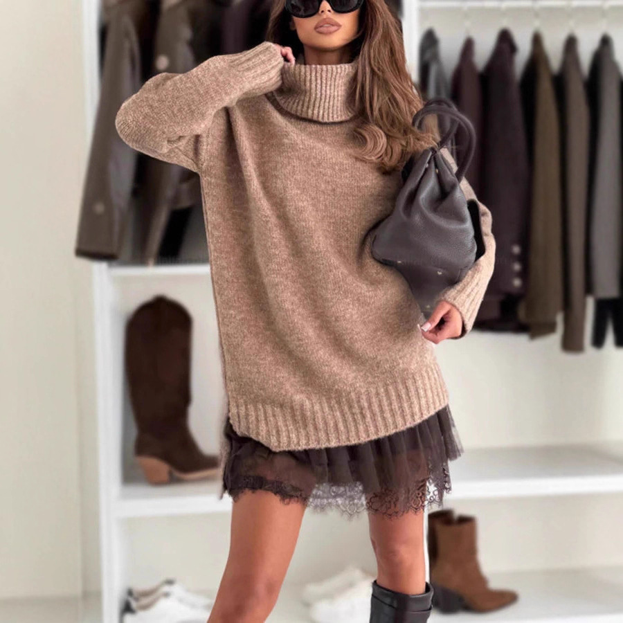 Women's Winter Knit Sweater and Dress 2-Piece Set