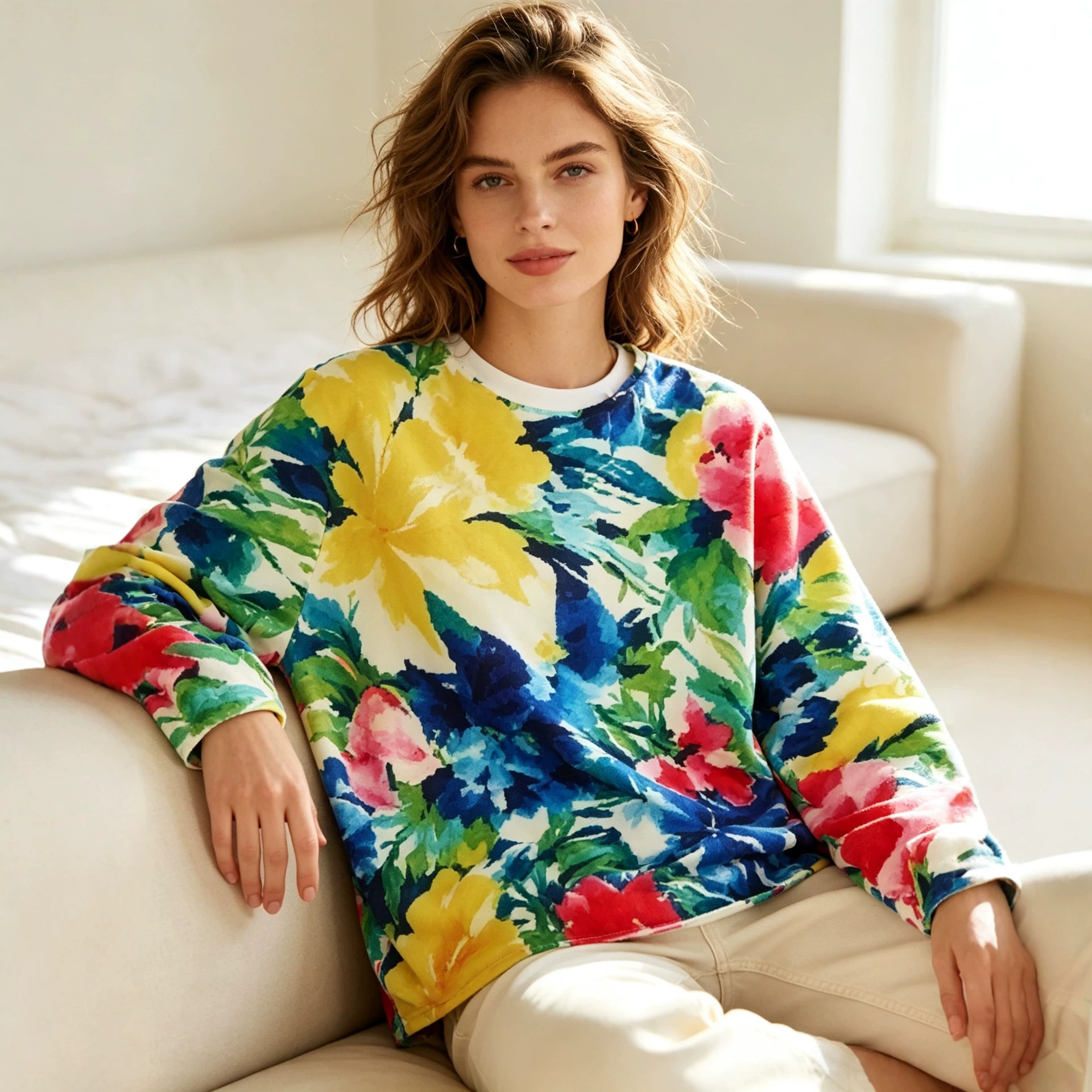 3D Print Christmas Sweater Women's Crewneck Long Sleeve Knit Pullover
