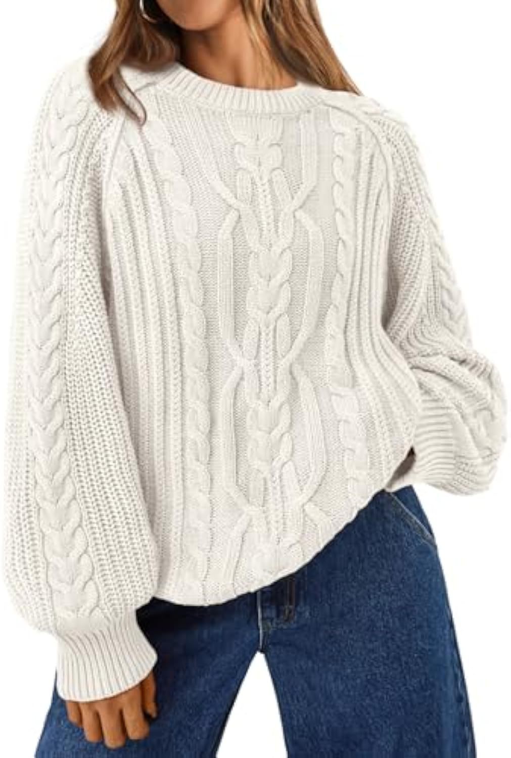 Women's Solid Color Crewneck Long Sleeve Sweater