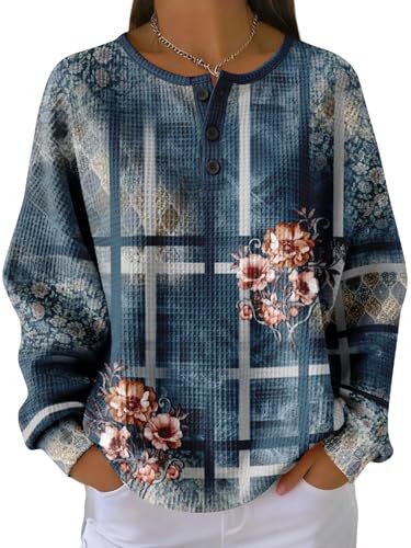 Women's Floral Branch Print Button Sweatshirt