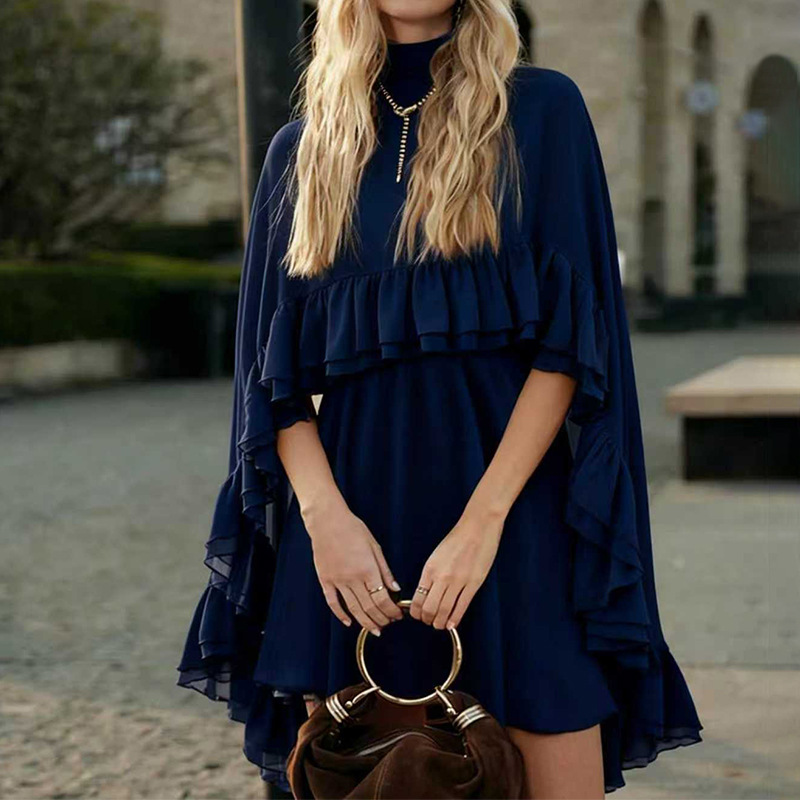 Elegant Solid Color Cami Dress Two-Piece Set