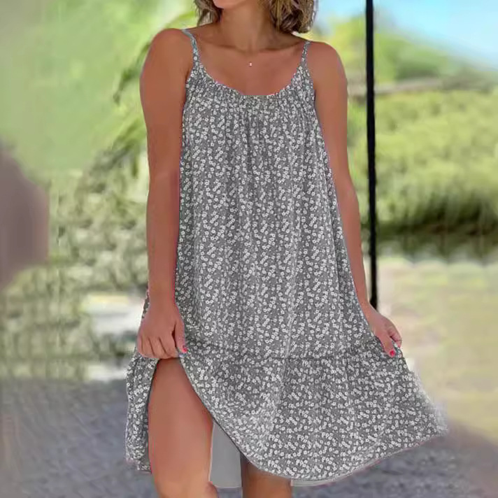 Floral Sleeveless Cami Dress with Full Skirt