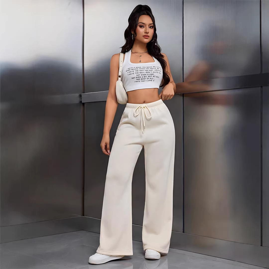 Women's Low-Rise Wide-Leg Casual Pants