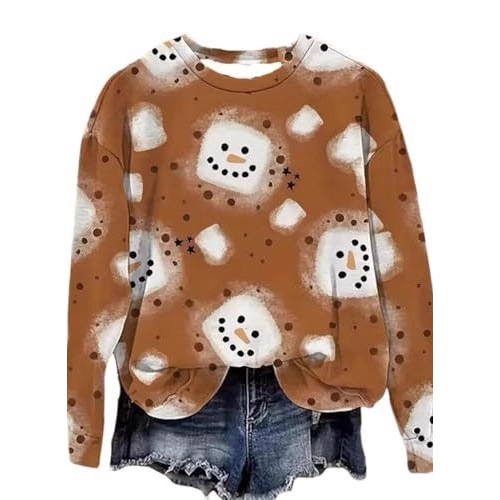 Women's Floral Animal Pumpkin Print Crewneck Sweatshirt