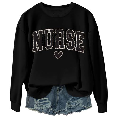 Nurse Heart Print Women's Crewneck Sweatshirt
