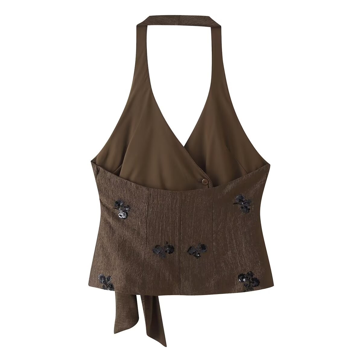 Slimming Vintage Halter Vest & Loose Pants Two-Piece Set