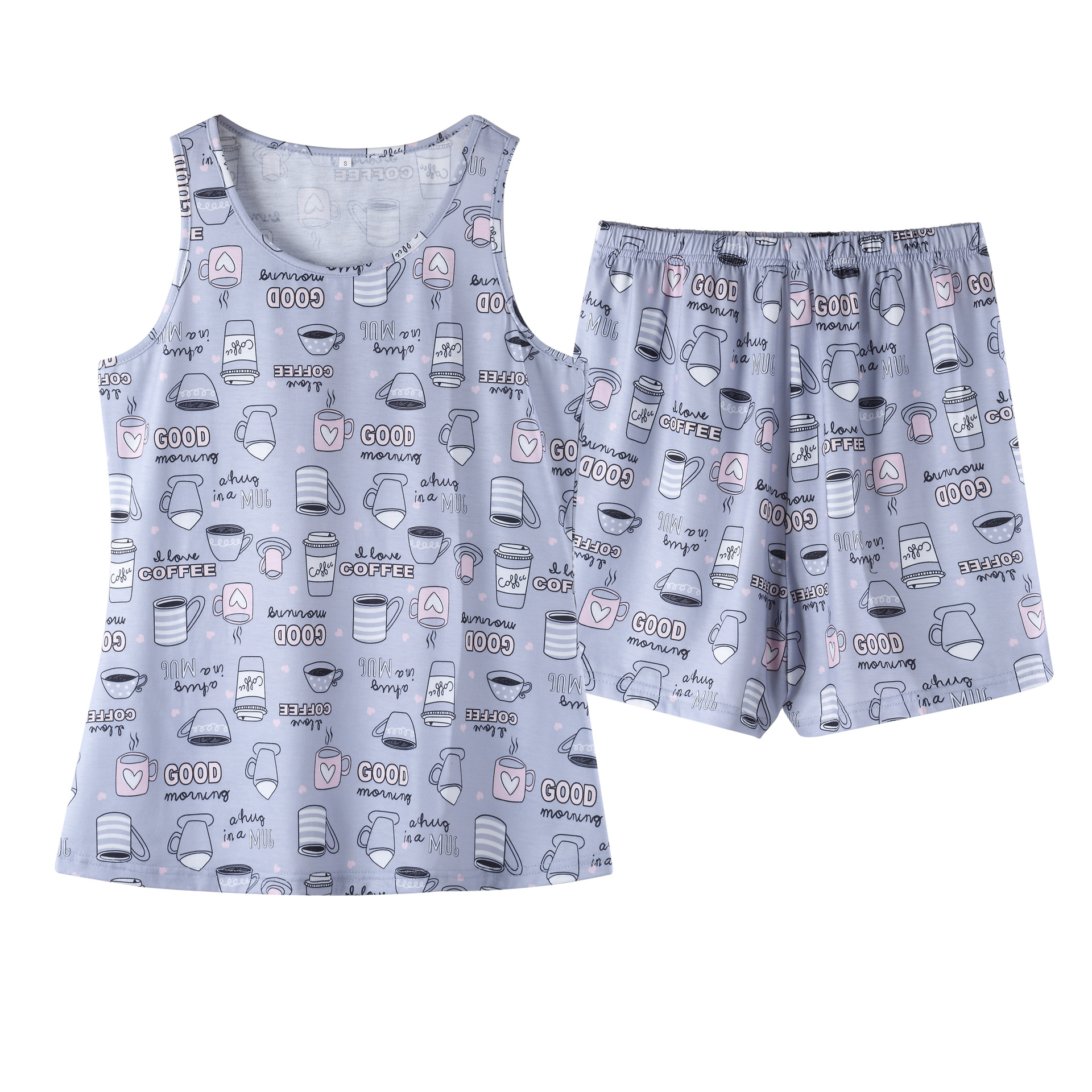Women's Printed Tank Top and Shorts Lounge Set