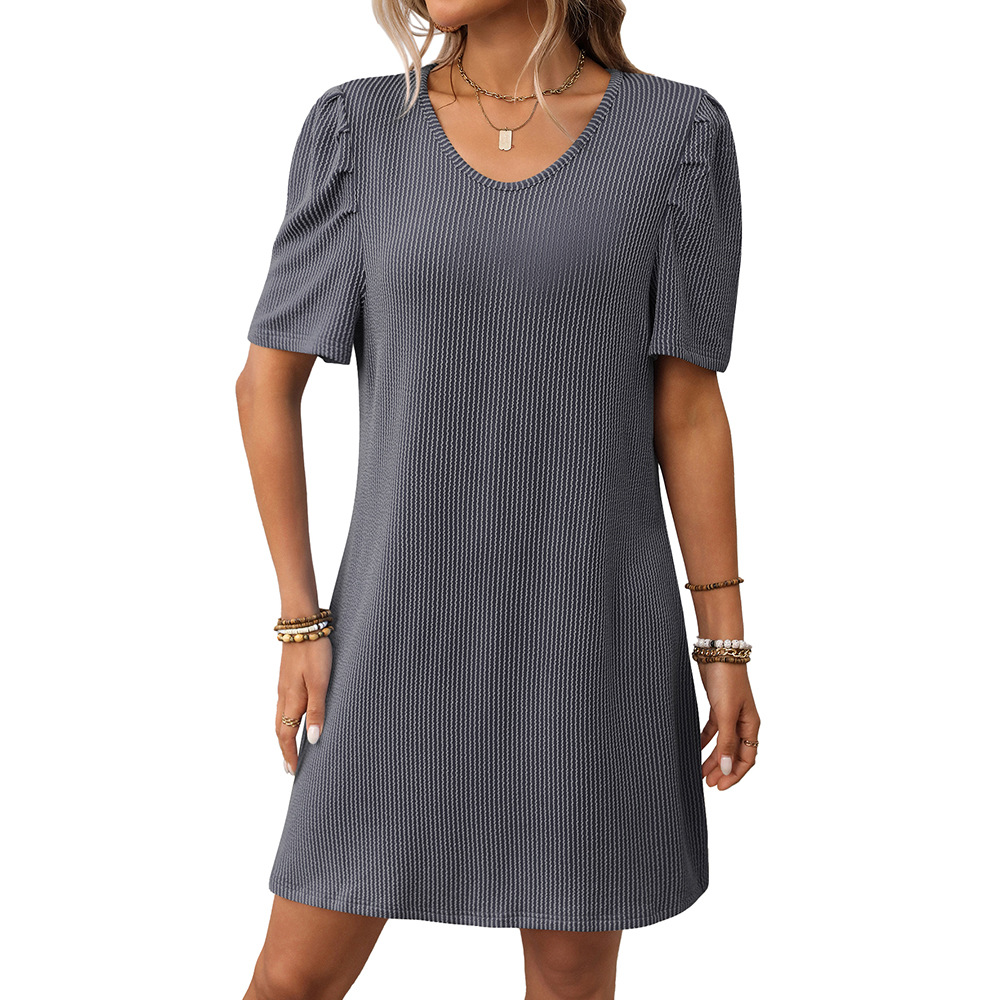Women's Colorblock Twist Bubble Sleeve Midi Dress
