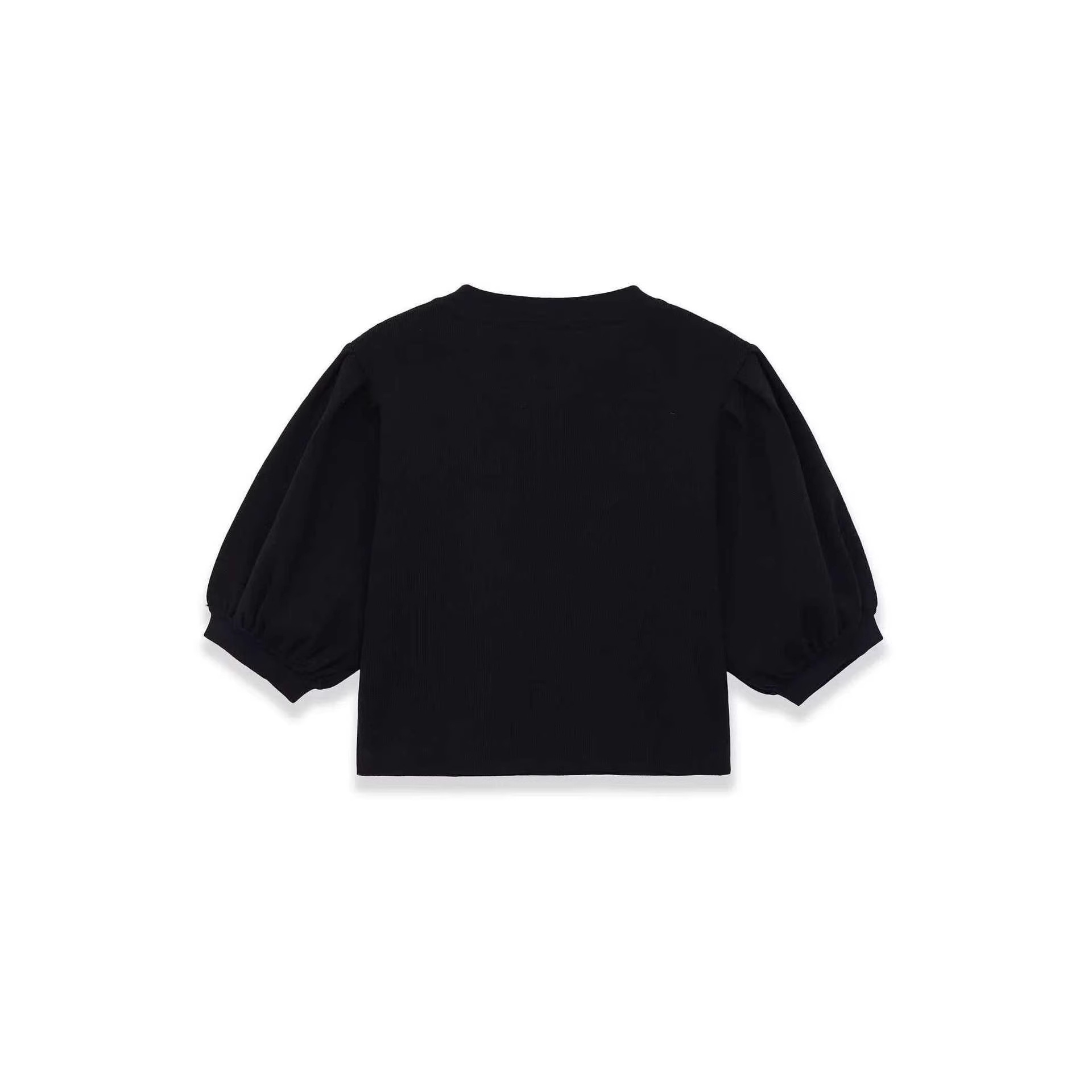 Women's Summer Round Neck Puff Sleeve Knit Top