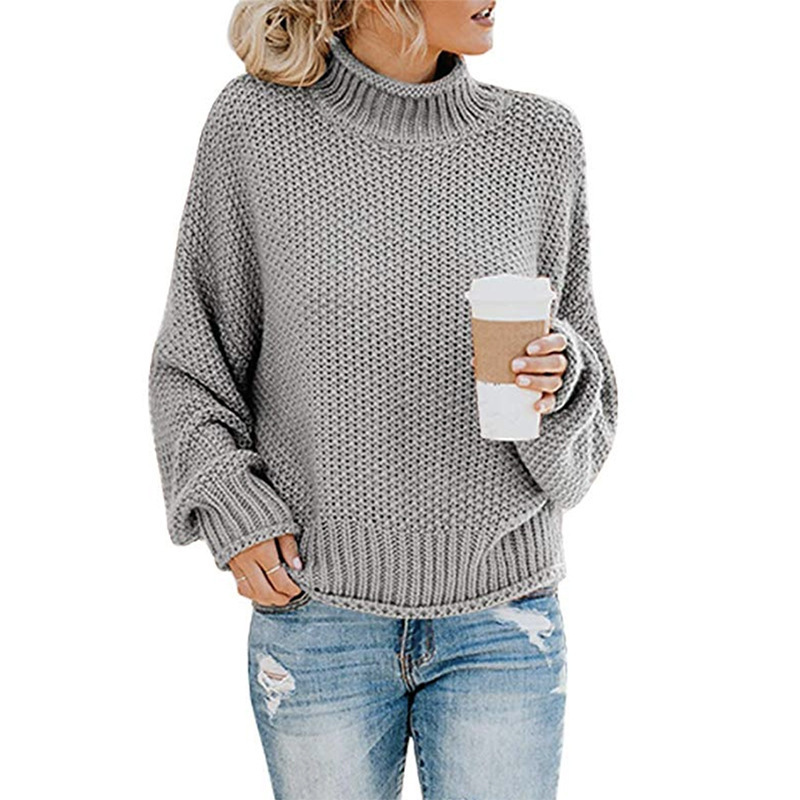 Color-Block Turtleneck Pullover Sweater