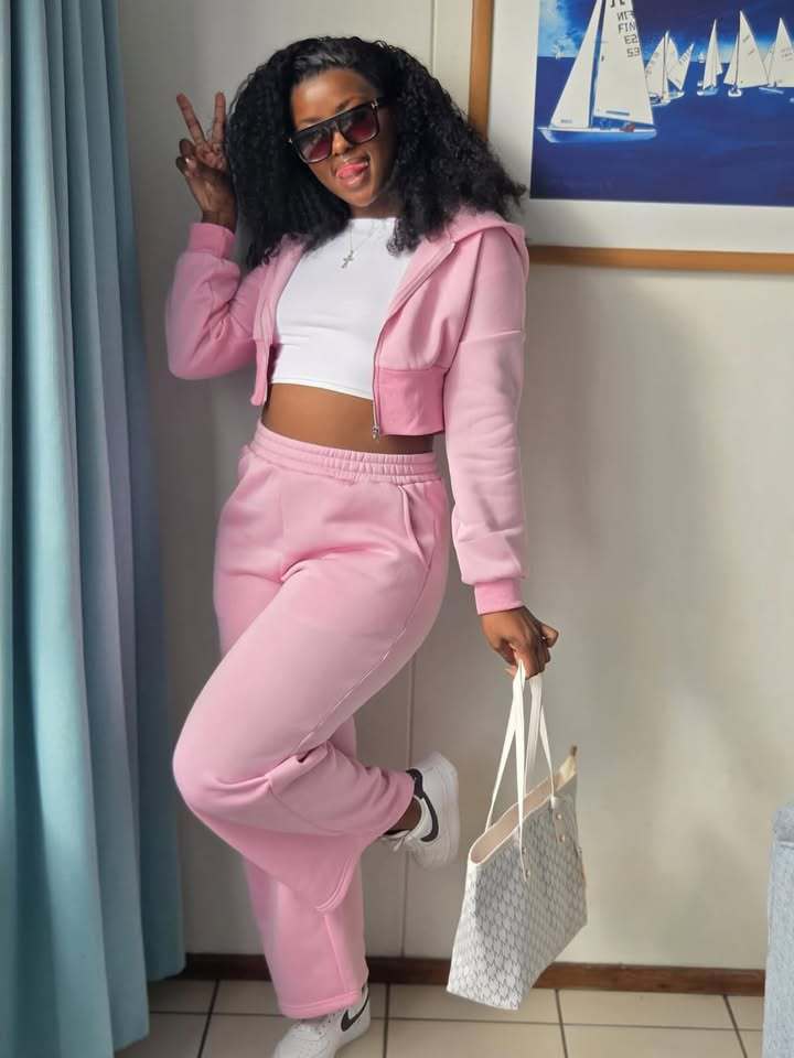 Women's Casual Two-Piece Set Long Sleeve Zip Hoodie & Solid Drawstring Pants